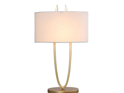 Denise Table Lamp Gold Satin Modern Ovoid Design for Living Room.