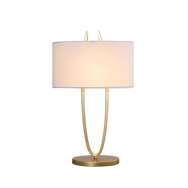 Denise Table Lamp Gold Satin Modern Ovoid Design for Living Room.