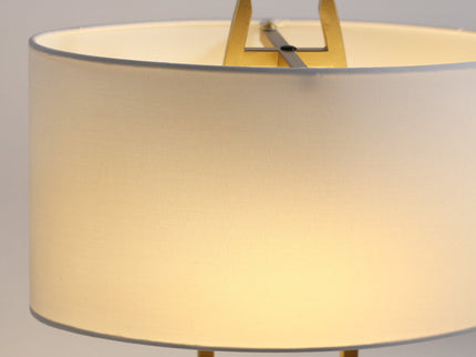 Denise Table Lamp Gold Satin Modern Ovoid Design for Living Room.