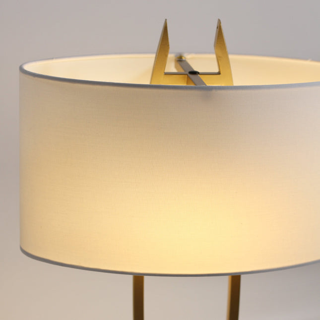 Denise Table Lamp Gold Satin Modern Ovoid Design for Living Room.