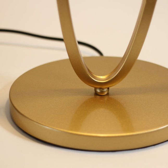 Denise Table Lamp Gold Satin Modern Ovoid Design for Living Room.