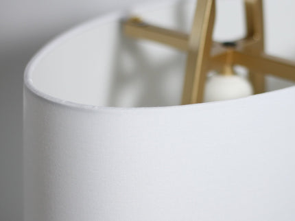 Denise Table Lamp Gold Satin Modern Ovoid Design for Living Room.