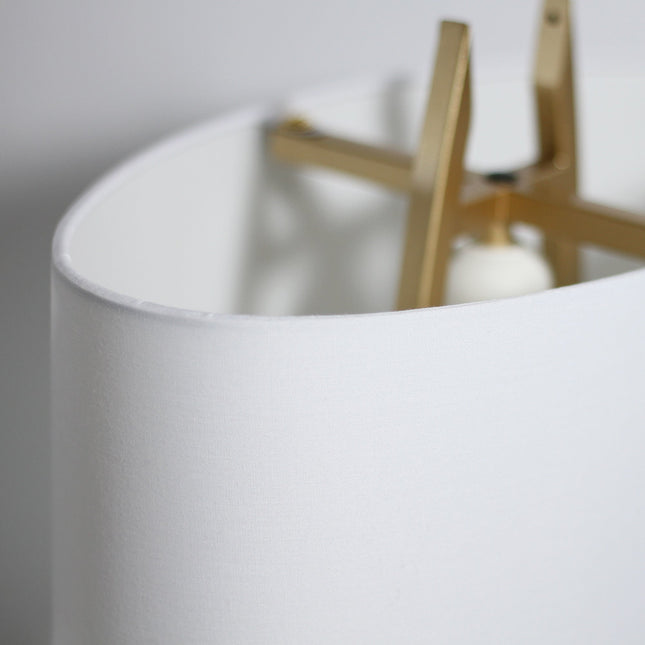 Denise Table Lamp Gold Satin Modern Ovoid Design for Living Room.