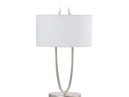 Denise Table Lamp Gold Satin Modern Ovoid Design for Living Room.