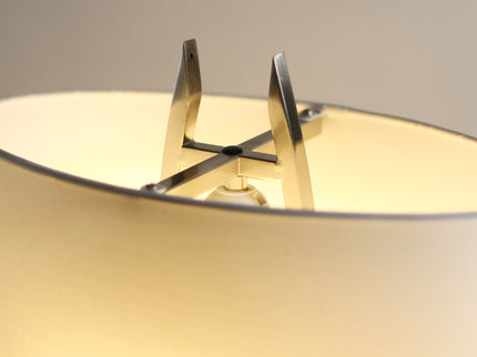 Denise Table Lamp Gold Satin Modern Ovoid Design for Living Room.