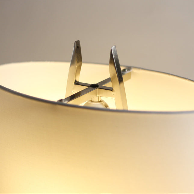 Denise Table Lamp Gold Satin Modern Ovoid Design for Living Room.