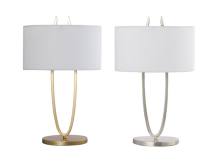 Denise Table Lamp Gold Satin Modern Ovoid Design for Living Room.