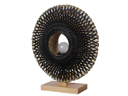 Yvonne Table Lamp with Natural Bamboo and Wooden Design.