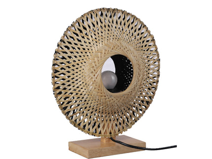 Yvonne Table Lamp with Natural Bamboo and Wooden Design.