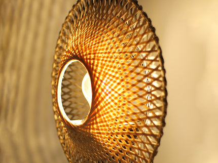 Yvonne Table Lamp with Natural Bamboo and Wooden Design.
