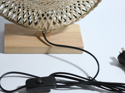 Yvonne Table Lamp with Natural Bamboo and Wooden Design.