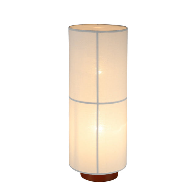 Ailsa Linen Floor Lamp with Double Globe Design for Soft Lighting.