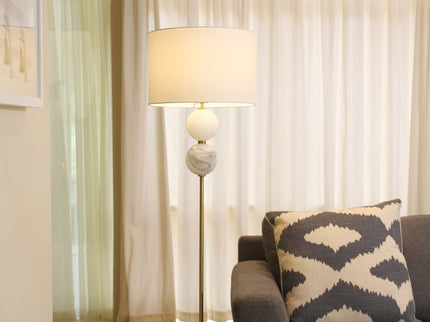 Murano Floor Lamp Brass and Pewter Elegant Lighting Fixture.