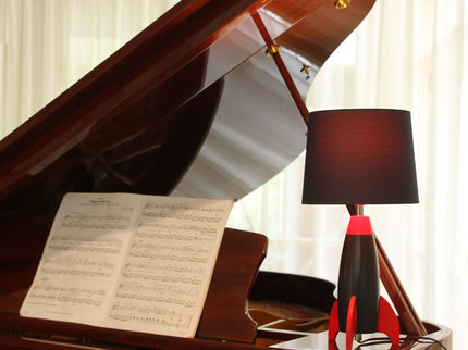 Rocketship Table Lamp for Kids Room and Space Enthusiasts.