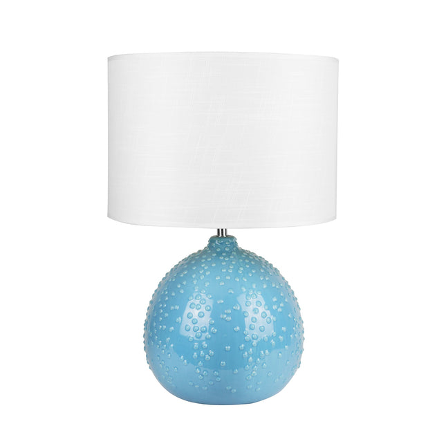 Boden Ceramic Table Lamp White Blue Stylish Modern Decor.