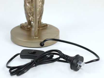 Duck Standing Table Lamp with Cream Linen Shade for Elegant Decor.