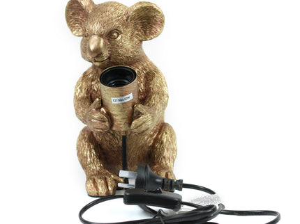 Koala Sitting Desk Lamp with Gold Finish for Unique Home Decor.