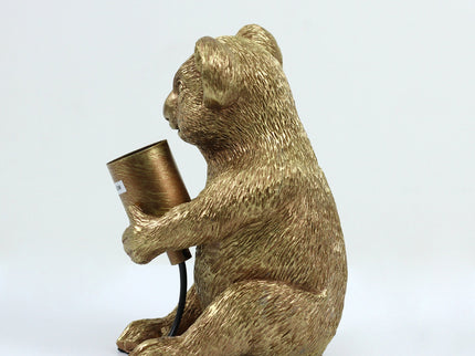 Koala Sitting Desk Lamp with Gold Finish for Unique Home Decor.