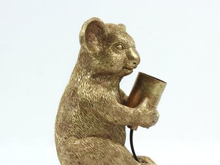 Koala Sitting Desk Lamp with Gold Finish for Unique Home Decor.