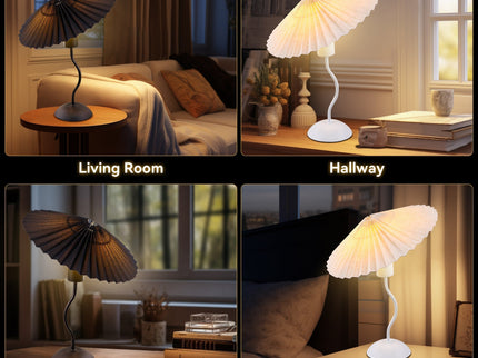 Piairie Table Lamp Black White Elegant Japanese Parasol Style.