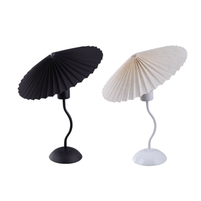 Piairie Table Lamp Black White Elegant Japanese Parasol Style.