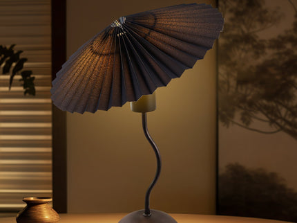 Piairie Table Lamp Black White Elegant Japanese Parasol Style.