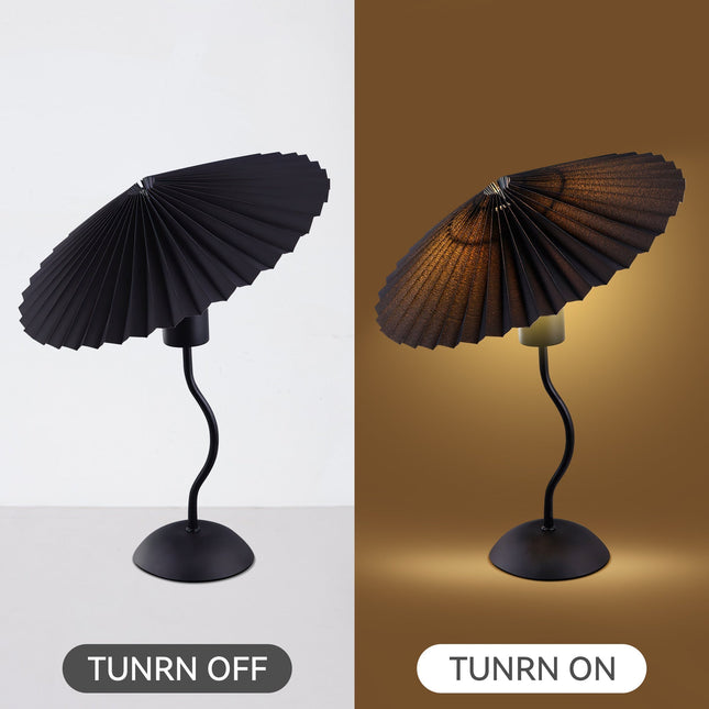 Piairie Table Lamp Black White Elegant Japanese Parasol Style.