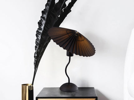 Piairie Table Lamp Black White Elegant Japanese Parasol Style.
