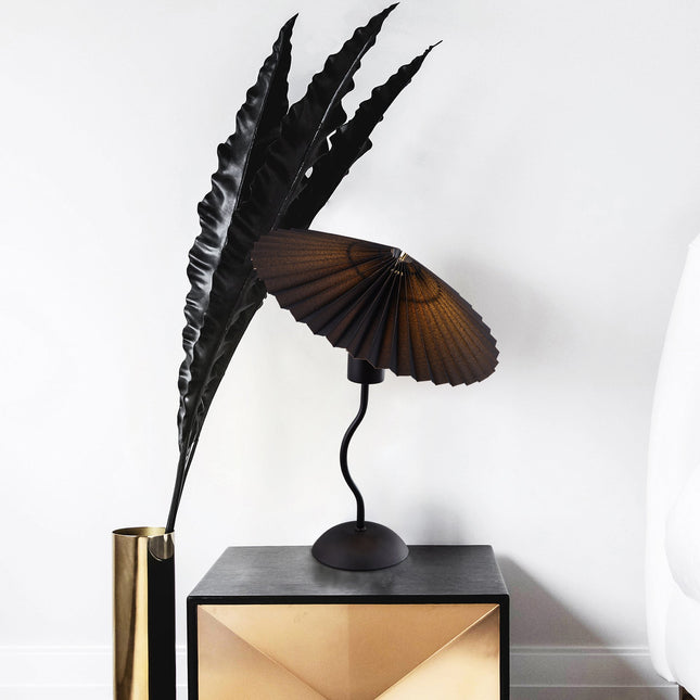 Piairie Table Lamp Black White Elegant Japanese Parasol Style.