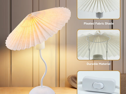 Piairie Table Lamp Black White Elegant Japanese Parasol Style.