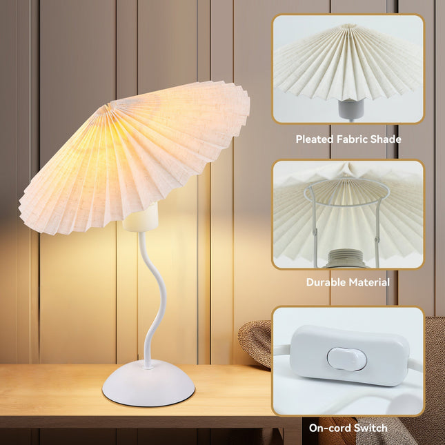 Piairie Table Lamp Black White Elegant Japanese Parasol Style.