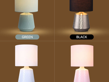 Hyde Touch Table Lamp Pink Green White Satin Chrome Modern Desk Light