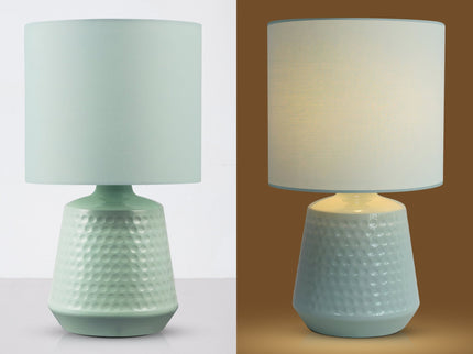 Hyde Touch Table Lamp Pink Green White Satin Chrome Modern Desk Light.