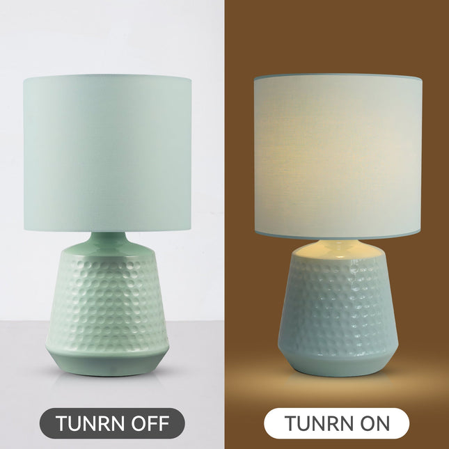 Hyde Touch Table Lamp Pink Green White Satin Chrome Modern Desk Light.