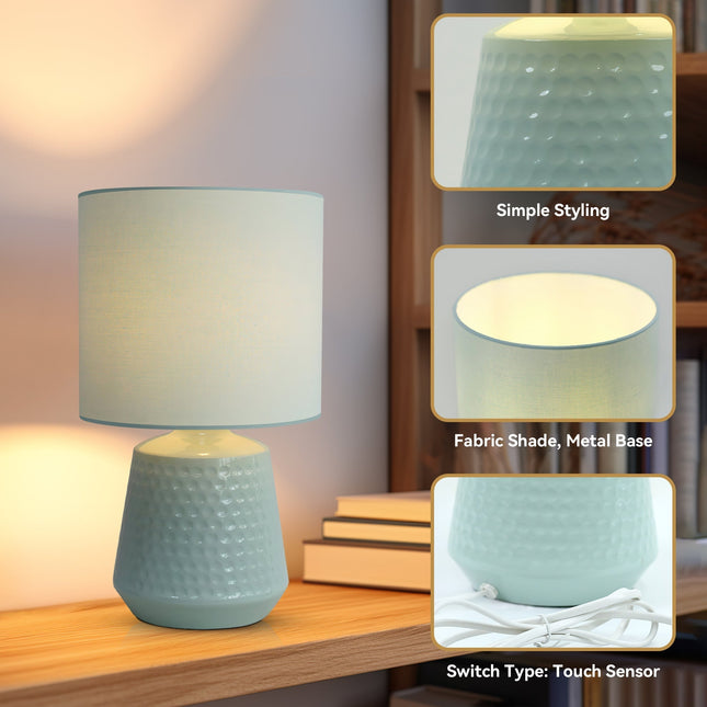 Hyde Touch Table Lamp Pink Green White Satin Chrome Modern Desk Light.