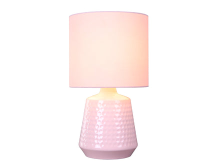 Hyde Touch Table Lamp Pink Green White Satin Chrome Modern Desk Light.