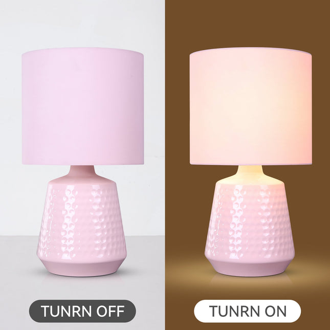 Hyde Touch Table Lamp Pink Green White Satin Chrome Modern Desk Light.