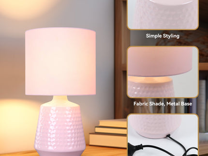 Hyde Touch Table Lamp Pink Green White Satin Chrome Modern Desk Light.