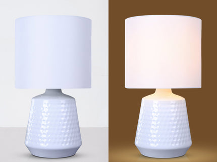 Hyde Touch Table Lamp Pink Green White Satin Chrome Modern Desk Light