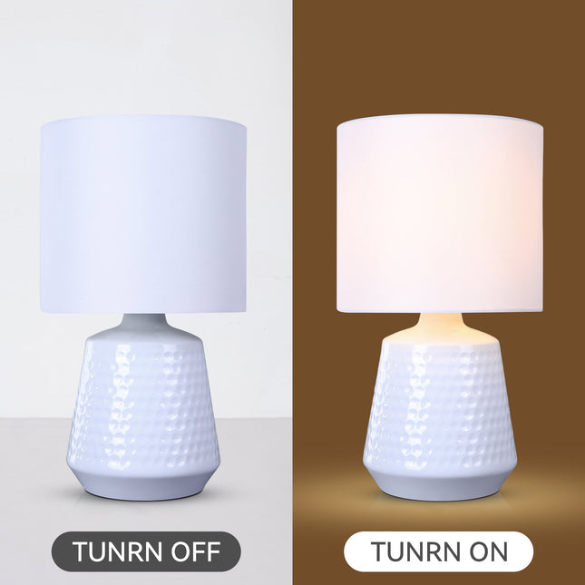Hyde Touch Table Lamp Pink Green White Satin Chrome Modern Desk Light