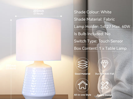 Hyde Touch Table Lamp Pink Green White Satin Chrome Modern Desk Light