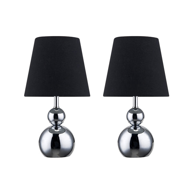 Set of 2 Hulu Touch Table Lamp Black White Modern Home Lighting.