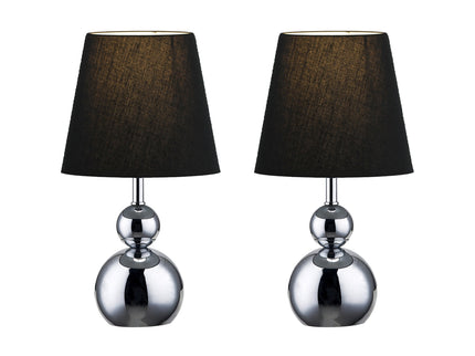 Set of 2 Hulu Touch Table Lamp Black White Modern Home Lighting.