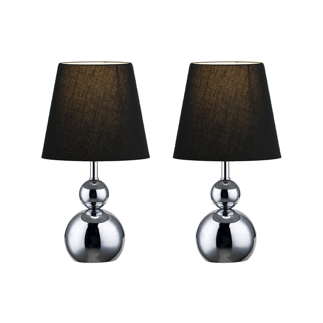 Set of 2 Hulu Touch Table Lamp Black White Modern Home Lighting.
