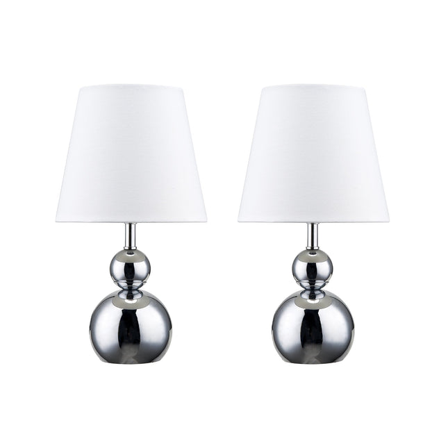 Set of 2 Hulu Touch Table Lamp Black White Modern Home Lighting.