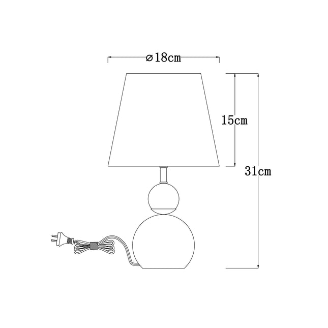 Set of 2 Hulu Touch Table Lamp Black White Modern Home Lighting.