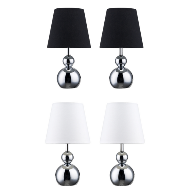 Set of 2 Hulu Touch Table Lamp Black White Modern Home Lighting.