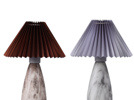 Navia Table Lamp Grey Brown Vintage Style Ceramic and Fabric Shade.
