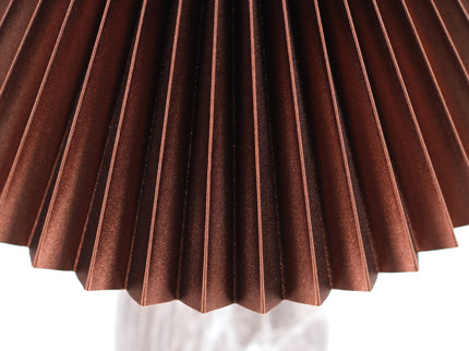 Navia Table Lamp Grey Brown Vintage Style Ceramic and Fabric Shade