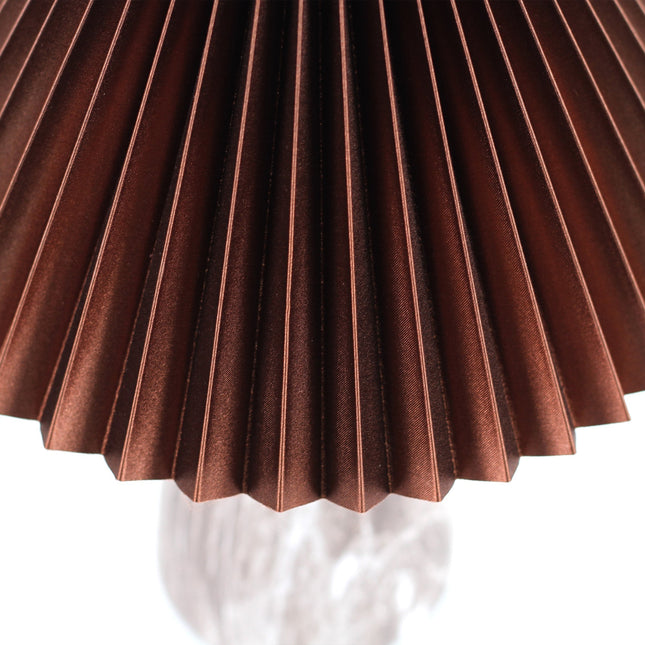 Navia Table Lamp Grey Brown Vintage Style Ceramic and Fabric Shade